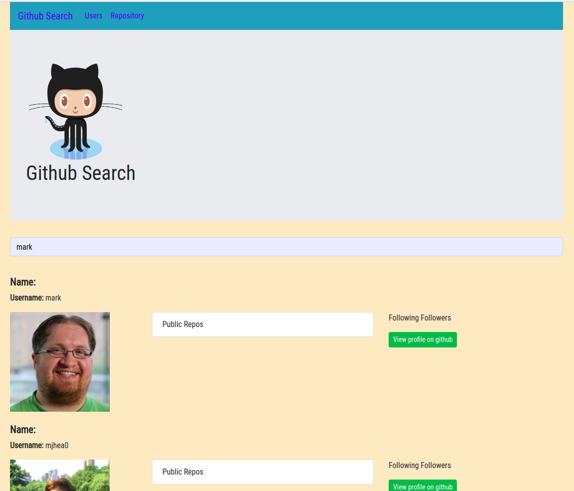 Github Search app